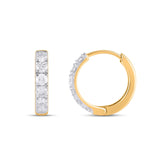 Huggy Baguette and Round 10K Yellow Gold & Diamond Hoop Earrings
